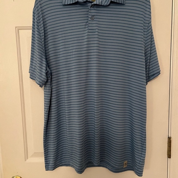 Rorie Whelan Men's Blue Striped Polo Shirt - Picture 1 of 4